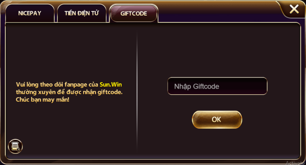 Cách giao dịch qua giftcode 
