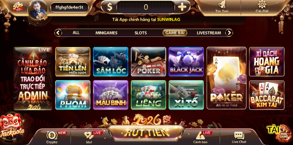 Tổng hợp game bài đổi thưởng Sunwin